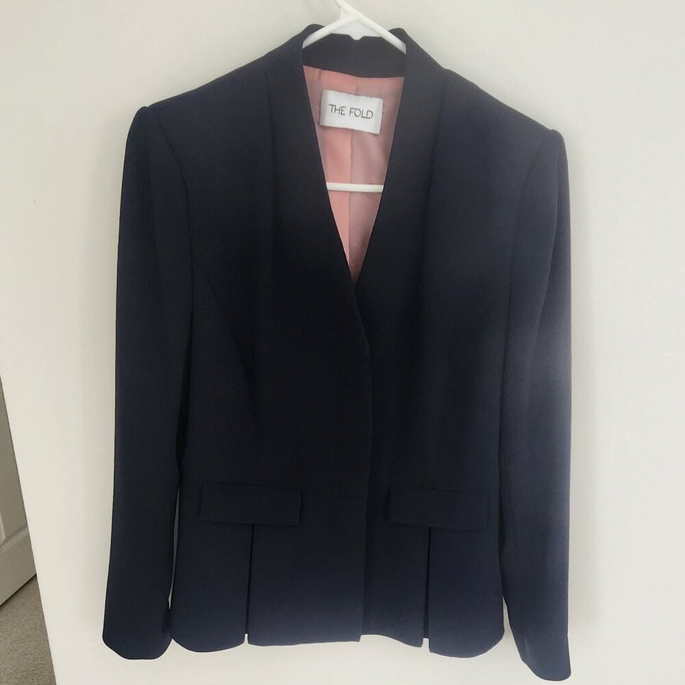 The Fold London - Le Marais Peplum Jacket Navy, UK12